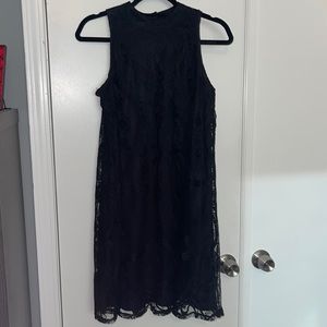 Xhiliration Black Lace Shift Dress